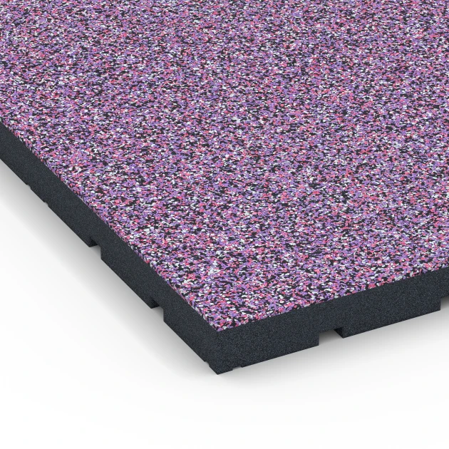 Detailaufnahme der Randausprägung von WARCO-Produkt 7146, Suelo de gimnasio para exterior, Format 60 x 60 x 4 cm | 0,36 m², Farbe Lavanda.