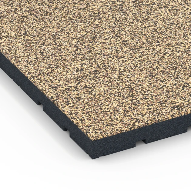 Detailaufnahme der Randausprägung von WARCO-Produkt 7149, Suelo de gimnasio para exterior, Format 60 x 60 x 4 cm | 0,36 m², Farbe Ratán.