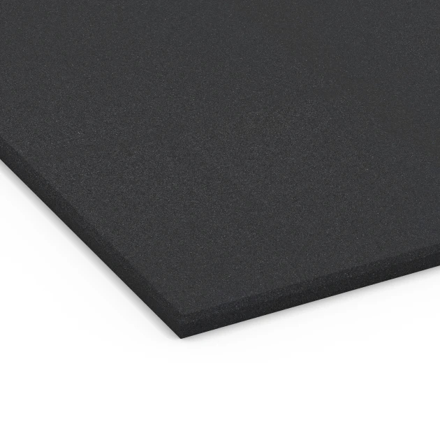 Detailaufnahme der Randausprägung von WARCO-Produkt 7073, Fitness Performance Basic pavimento deportivo, Format 100 x 100 x 1,5 cm | 1,00 m², Farbe Antracita.