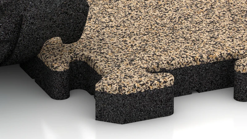 Encaje puzzle con bisel redondeado