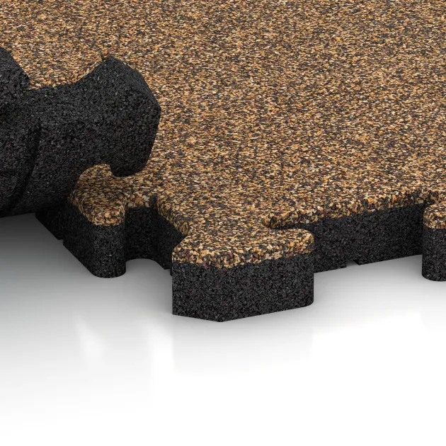 Großaufnahme vom Verbindungssystem von WARCO-Boden 2889 - Paving slab im Farbdesign Marruecos. Abmessungen 500 x 500 x 40 mm.