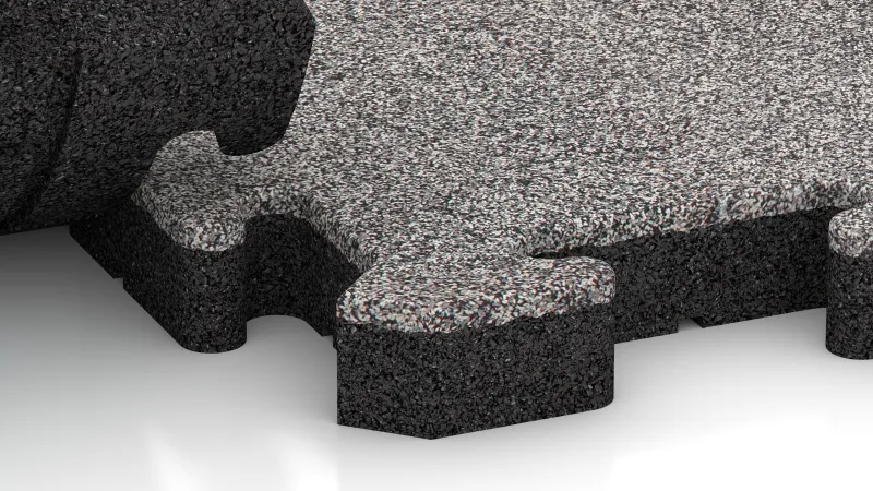 Unión tipo puzzle con biselado suavemente redondeado