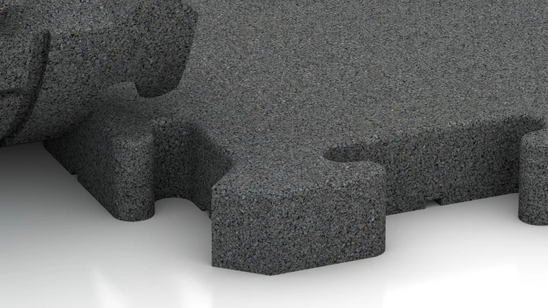 Encaje puzzle con bisel redondeado