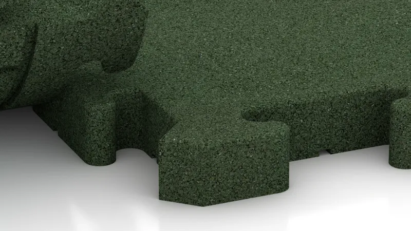 Unión tipo puzzle con biselado suavemente redondeado