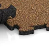 Großaufnahme vom Verbindungssystem von WARCO-Boden 3230 - Esterilla Protectora Fitness HD im Farbdesign Terracota. Abmessungen 1000 x 1000 x 30 mm.