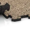 Großaufnahme vom Verbindungssystem von WARCO-Boden 5054 - Loseta de esquina HD im Farbdesign Travertino. Abmessungen 485 x 485 x 30 mm.