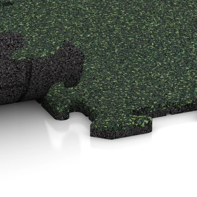 Großaufnahme vom Verbindungssystem von WARCO-Boden 0050 - Baldosa exterior im Farbdesign Césped inglés. Abmessungen 50 x 50 x 1,8 cm | 0,25 m².