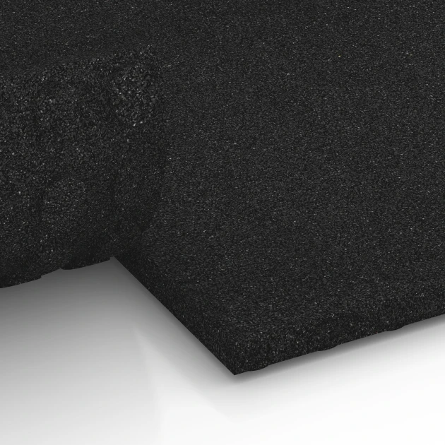 Großaufnahme vom Verbindungssystem von WARCO-Boden 6646 -  im Farbdesign Antracita. Abmessungen 100 x 50 x 4 cm.