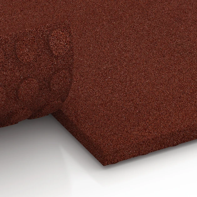 Großaufnahme vom Verbindungssystem von WARCO-Boden 6647 -  im Farbdesign Rojo ladrillo. Abmessungen 100 x 50 x 4 cm.