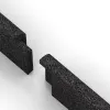 Großaufnahme vom Verbindungssystem von WARCO-Boden 2263 - Rodapié im Farbdesign Antracita. Abmessungen 750 x 80 x 20 mm.