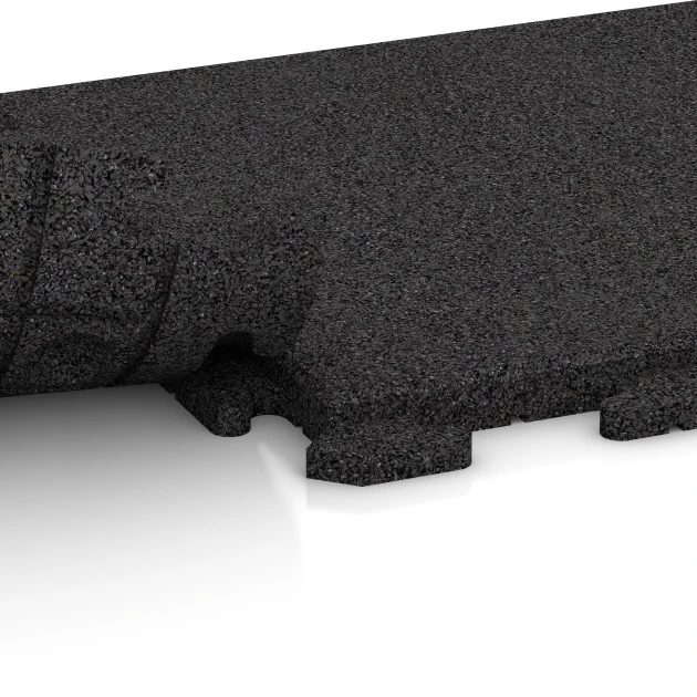 Großaufnahme vom Verbindungssystem von WARCO-Boden 1252 - Baldosa exterior Classic im Farbdesign Antracita. Abmessungen 50 x 50 x 3 cm | 0,25 m².