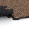 Großaufnahme vom Verbindungssystem von WARCO-Boden 1603 - Pavimento Fitness Baldosas de Goma Classic im Farbdesign Café con leche. Abmessungen 1000 x 1000 x 30 mm.