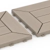 Großaufnahme vom Verbindungssystem von WARCO-Boden 6350 - Patrón de casetones – Baldosa encajable im Farbdesign Vainilla. Abmessungen 30 x 30 x 2 cm.