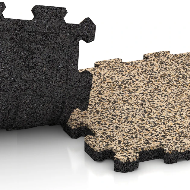 Großaufnahme vom Verbindungssystem von WARCO-Boden 3735 - Suelo para terraza sin juntas im Farbdesign Travertino. Abmessungen 30,6 x 30,6 x 2 cm | 0,094 m².