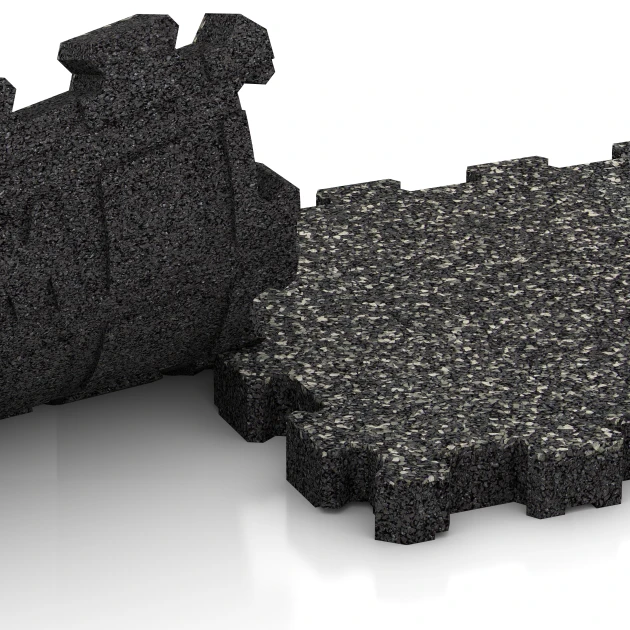 Großaufnahme vom Verbindungssystem von WARCO-Boden 4267 - Suelo para terraza sin juntas im Farbdesign Granito gris oscuro. Abmessungen 30,6 x 30,6 x 3 cm | 0,094 m².