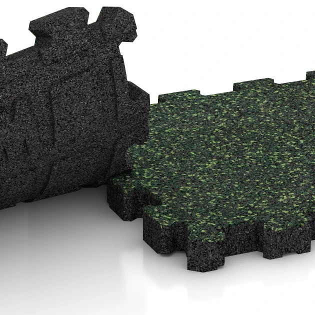 Großaufnahme vom Verbindungssystem von WARCO-Boden 5228 - Baldosa borde piscina sin juntas im Farbdesign Césped inglés. Abmessungen 30,6 x 30,6 x 3 cm | 0,094 m².