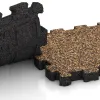 Großaufnahme vom Verbindungssystem von WARCO-Boden 5229 - Baldosa borde piscina sin juntas im Farbdesign Café con leche. Abmessungen 306 x 306 x 30 mm.