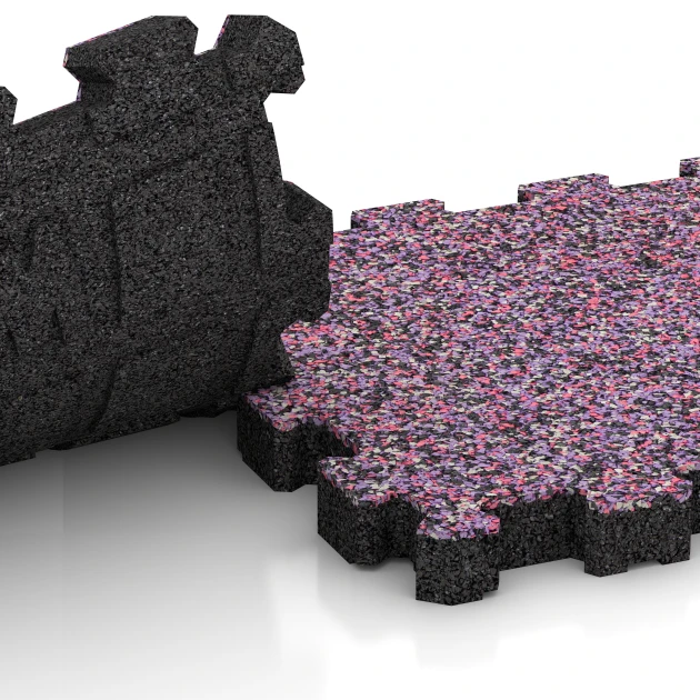 Großaufnahme vom Verbindungssystem von WARCO-Boden 3868 - Suelo para terraza sin juntas im Farbdesign Lavanda. Abmessungen 30,6 x 30,6 x 3 cm | 0,094 m².