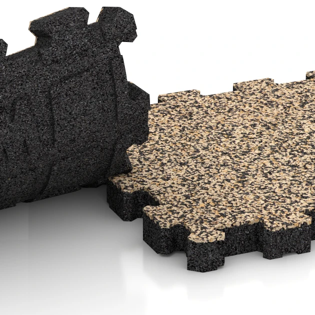 Großaufnahme vom Verbindungssystem von WARCO-Boden 6108 - Baldosa borde piscina sin juntas im Farbdesign Travertino. Abmessungen 30,6 x 30,6 x 3 cm | 0,094 m².