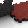 Großaufnahme vom Verbindungssystem von WARCO-Boden 5236 - Baldosa borde piscina sin juntas im Farbdesign Rojo coral. Abmessungen 306 x 306 x 30 mm.