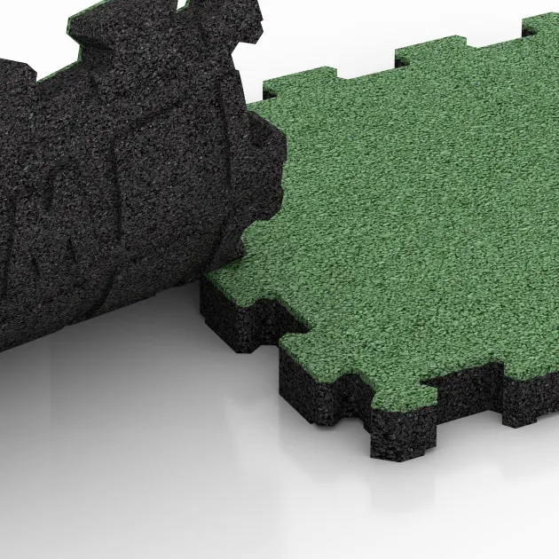 Großaufnahme vom Verbindungssystem von WARCO-Boden 5239 - Baldosa borde piscina sin juntas im Farbdesign Verde pálido. Abmessungen 306 x 306 x 30 mm.