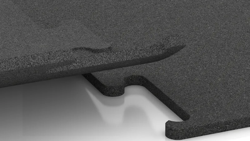 Conexión de puzzle recortada sin biselado