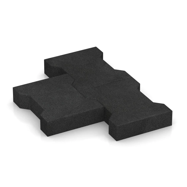 Großaufnahme vom Verbindungssystem von WARCO-Boden 3845 - Adoquín im Farbdesign Antracita. Abmessungen 20 × 16,5 × 4,3 cm | 0,0278 m².