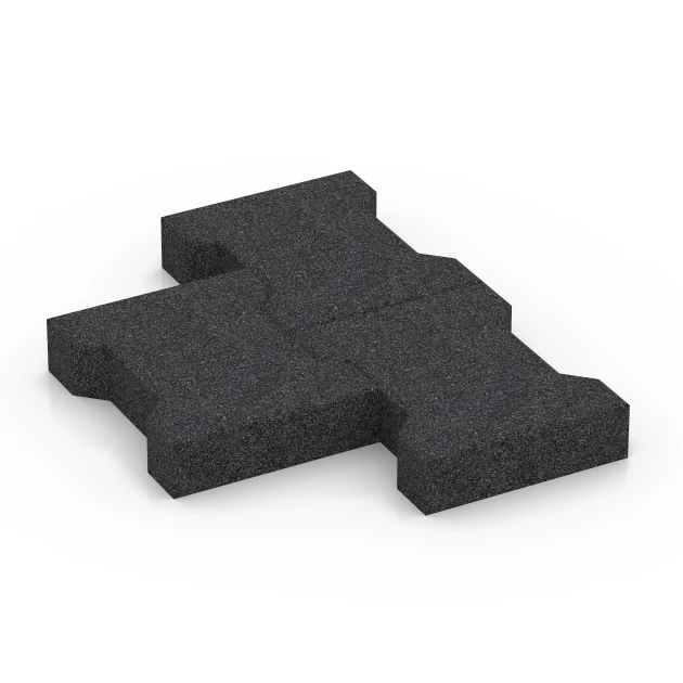 Großaufnahme vom Verbindungssystem von WARCO-Boden 3844 - Adoquín im Farbdesign Antracita. Abmessungen 20 × 16,5 × 4,3 cm | 25 m².