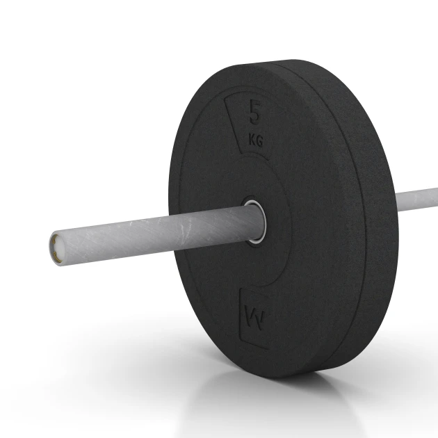 Großaufnahme vom Verbindungssystem von WARCO-Boden 6084 - Bumper Plate im Farbdesign Antracita. Abmessungen 5 kg | ø 45,4 x 3,15 cm.
