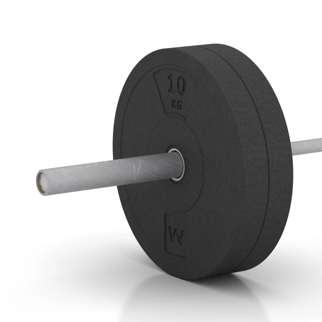 Großaufnahme vom Verbindungssystem von WARCO-Boden 6085 - Bumper Plate im Farbdesign Antracita. Abmessungen 10 kg | ø 45,4 x 5,85 cm.
