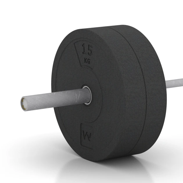 Großaufnahme vom Verbindungssystem von WARCO-Boden 6086 - Bumper Plate im Farbdesign Antracita. Abmessungen 15 kg | ø 45,4 x 8,61 cm.
