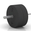 Großaufnahme vom Verbindungssystem von WARCO-Boden 6087 - Bumper Plate im Farbdesign Antracita. Abmessungen 20 kg | ø 45,4 x 11,38 cm.