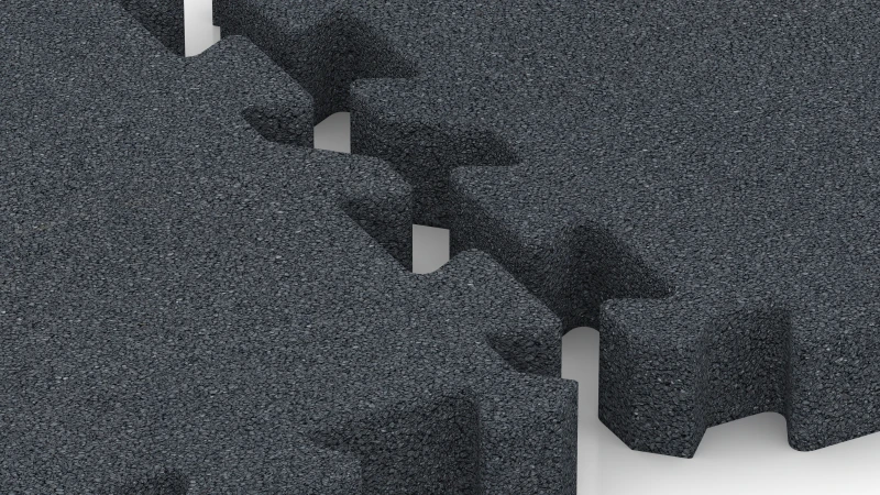 Encaje puzzle con bisel redondeado