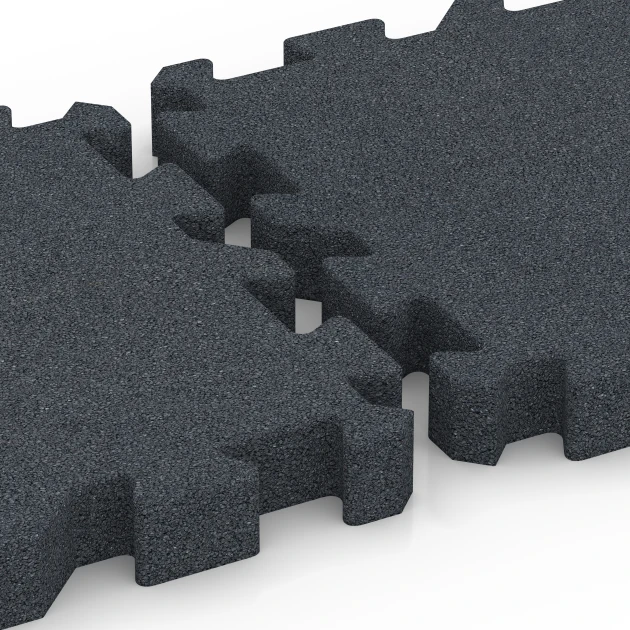 Großaufnahme vom Verbindungssystem von WARCO-Boden 6408 - Loseta de caucho – 220 cm im Farbdesign Gris pizarra. Abmessungen 50 x 50 x 6 cm | 0,25 m².