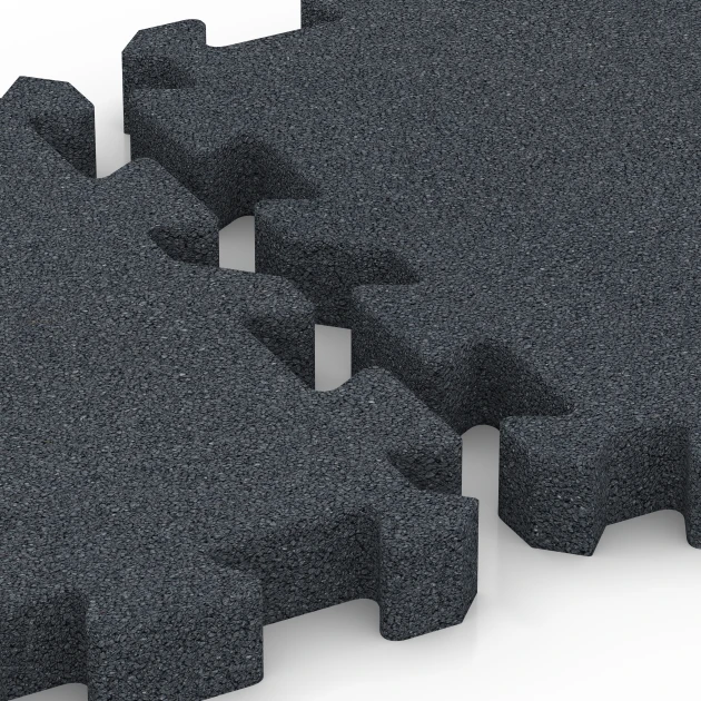 Großaufnahme vom Verbindungssystem von WARCO-Boden 6404 - Loseta de caucho – 190 cm im Farbdesign Gris pizarra. Abmessungen 50 x 50 x 5 cm | 0,25 m².