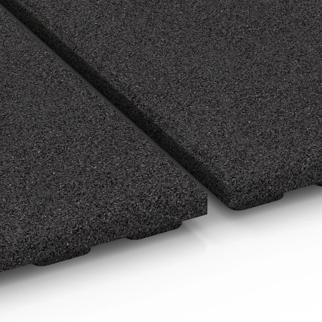 Großaufnahme vom Verbindungssystem von WARCO-Boden 6385 - Loseta de caucho para cuadras Confort im Farbdesign Antracita. Abmessungen 100 x 50 x 4 cm | 0,50 m².