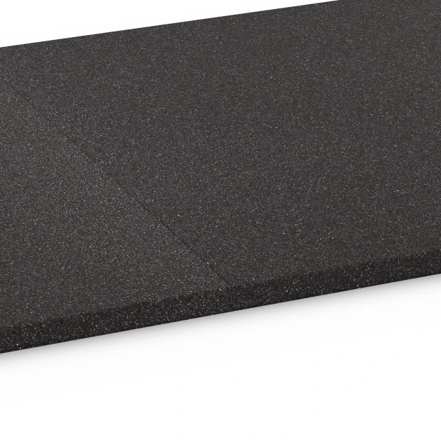 Großaufnahme vom Verbindungssystem von WARCO-Boden 6475 - Loseta de base Cl. 1 im Farbdesign Antracita. Abmessungen 52 x 52 x 1,8 cm.