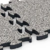 Großaufnahme vom Verbindungssystem von WARCO-Boden 6878 - Suelo Fitness Max im Farbdesign Granito gris. Abmessungen 44,6 x 44,6 × 2,8 cm.
