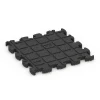 Großaufnahme vom Verbindungssystem von WARCO-Boden 6769 - Baldosa borde de piscina im Farbdesign Granito gris oscuro. Abmessungen 30 x 30 x 1,8 cm.