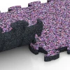 Großaufnahme vom Verbindungssystem von WARCO-Boden 6819 - Loseta efecto piedra encajable im Farbdesign Lavanda. Abmessungen 28,9 x 28,9 x 1,8 cm.