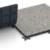 Großaufnahme vom Verbindungssystem von WARCO-Boden 7133 - Suelo de gimnasio para exterior im Farbdesign Granito gris. Abmessungen 60 x 60 x 3 cm | 0,36 m².