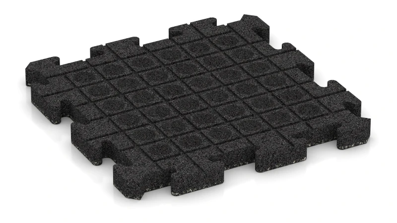 Canales de drenaje y cúpulas en disposición cuadrada