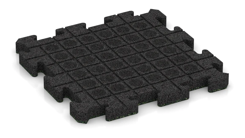 Canales de drenaje y cúpulas en disposición cuadrada