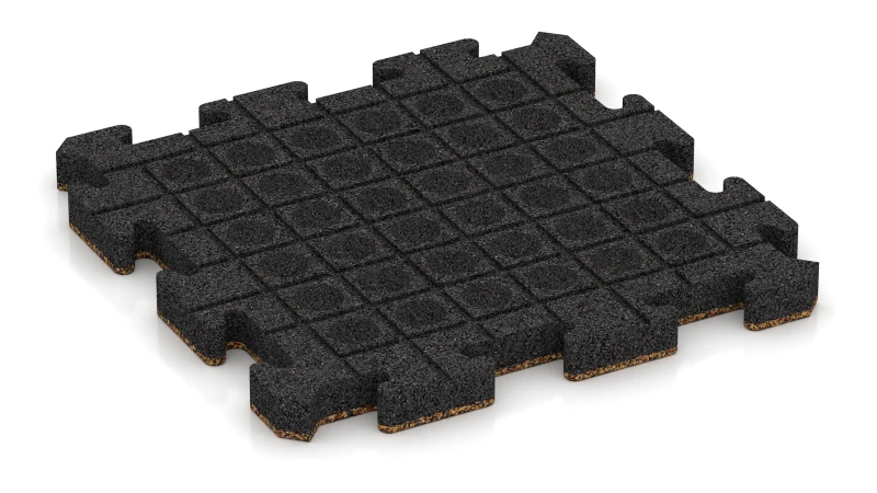 Canales de drenaje y cúpulas en disposición cuadrada