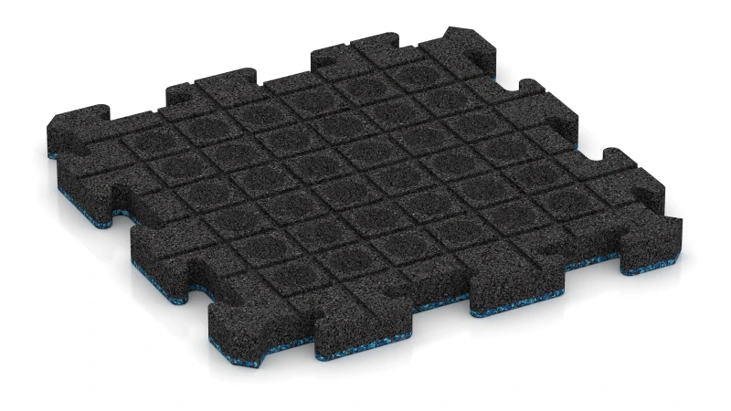 Canales de drenaje y cúpulas en disposición cuadrada