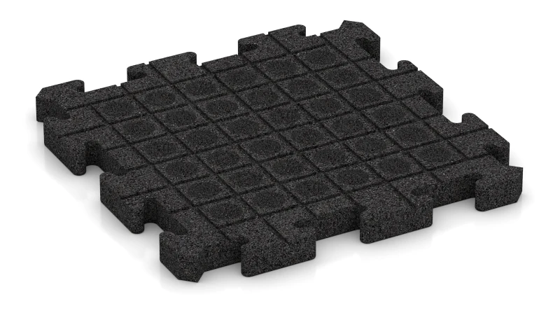 Canales de drenaje y cúpulas en disposición cuadrada