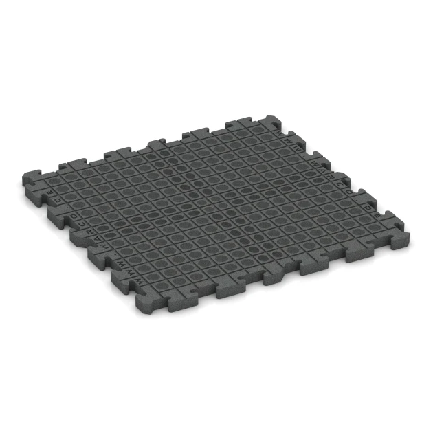 Aufsicht auf die Unterseite, also die Bodenseite von WARCO-Formteil 6081 - Baldosa para eventos exteriores im Format 100 x 100 x 4 cm | 1,00 m².