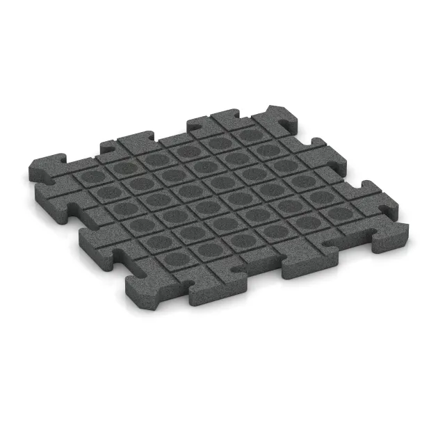 Aufsicht auf die Unterseite, also die Bodenseite von WARCO-Formteil 2818 - Baldosa base piscina im Format 500 x 500 x 30 mm.