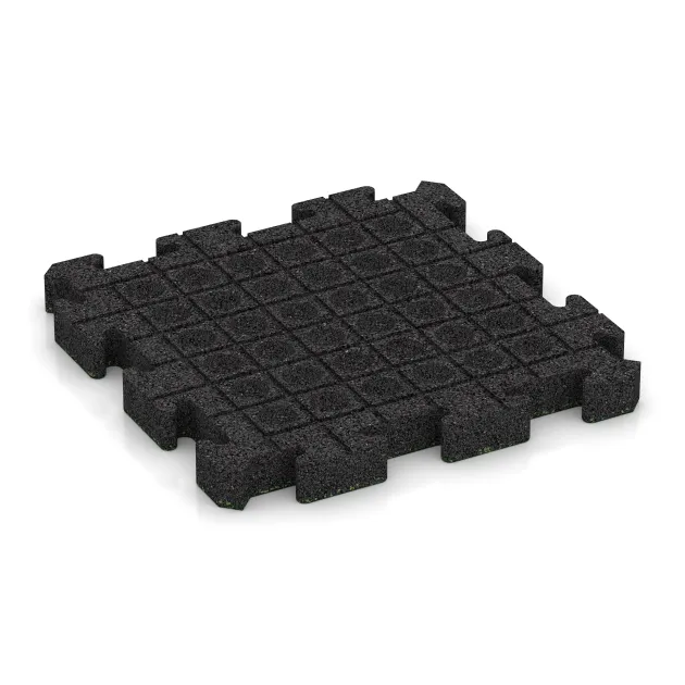 Aufsicht auf die Unterseite, also die Bodenseite von WARCO-Formteil 3024 - Baldosa de terraza encajable im Format 500 x 500 x 50 mm.