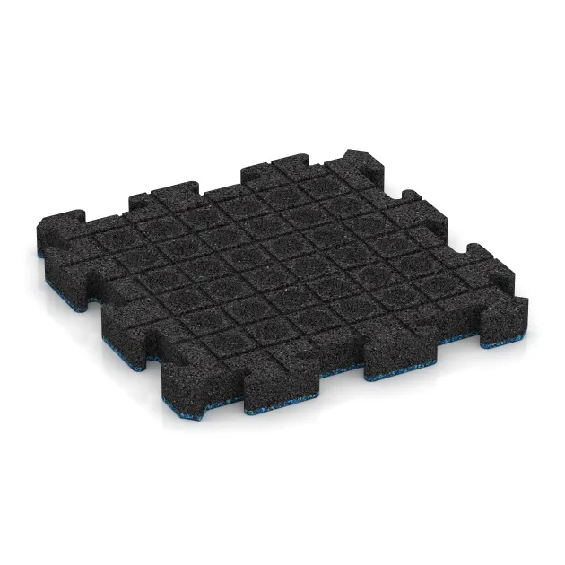 Aufsicht auf die Unterseite, also die Bodenseite von WARCO-Formteil 4155 - Pavimento deportivo de caucho im Format 500 x 500 x 50 mm.